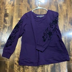 Purple Crew Neck Long Sleeve Sweatshirt, 1X (14)
